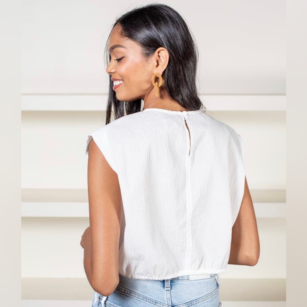 NWT PISTOLA Oversized Textured Cropped Top